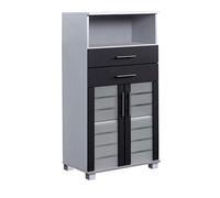Schildmeyer Niko 113294 - Armario Midi, Color Plateado/Antracita Brillante, 59,8 x 32,6 x 110,5 cm