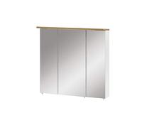 Schildmeyer Padua 142296 - Armario con Espejo, Color Blanco Brillante, decoración de Roble rústico, 70,5 x 16 x 72,5 cm