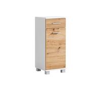 Schildmeyer Palermo 157628 - Armario bajo, 30,3 x 32,6 x 75,3 cm, Blanco Mate/Acabado en Roble Artisan