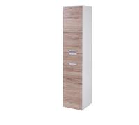 Schildmeyer Rilana 130511 - Armario Alto, 159 x 33 x 35 cm, Color Blanco Brillante/Plateado Ahumado