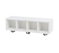 Schildmeyer Sailor 141671 Estantería Rectangular, Material Compuesto de Madera con Ganchos giratorios, 4 Compartimentos, Color Blanco Brillante, 59,8 x 17,6 x 20,2 cm