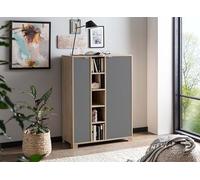 Schildmeyer Tabla Alta Anouk, Madera, Roble Claro, decoración, Gris basalto, 89,6 x 39 x 122,4 cm