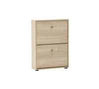 Schildmeyer Zapatero Flora 160785, Color Blanco Roble Decorativo/Dorado, 59,8 x 19,5 x 83,2 cm