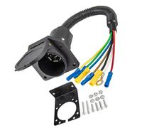 Schimer Conector de Luz para RV de 7 Vías, Cable de Remolque de 7 Pines | **Arnés Previamente Cableado, Carcasa de Plástico Resistente a la Oxidación, Terminales de Cobre Estañado, para Camión,