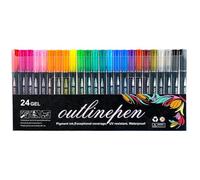 Schimmernde Outline-Stifte - Zum Basteln, Für Sammelalben, Grußkarten, Tagebücher, Outline-Stifte Für Kunst - Doppellinien-Graffiti-Umrissmarkierungen Malstifte, Textmarker Für Schreibwaren