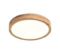Schindora Lámpara de techo LED de madera, regulable con control, luces de techo redondas de madera de 28 W Ø 40 cm para sala de estar, cocina, comedor, oficina en casa, habitación de los niños