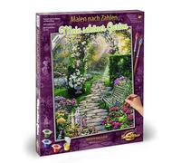 Schipper 609130804 - Cuadro para Pintar por números (40 x 50 cm, Incluye Pinceles y Pinturas acrílicas), diseño de Mi Hermoso jardín, Multicolor