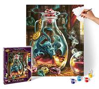 Schipper números, El Dragón Adultos, Incluye Pinceles y Pinturas acrílicas, 40 x 50 cm, Multicolor, (609130845)