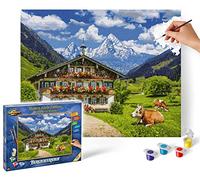 Schipper 609130857 - Pintura por números, diseño de Granja minera para Adultos, Incluye Pinceles y Pinturas acrílicas, 40 x 50 cm