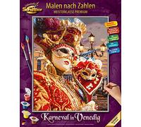 Schipper 609130869 - Pintura por números - Carnaval en Venecia - Pinturas para Adultos, Incluye Pinceles y Pinturas acrílicas, 40 x 50 cm