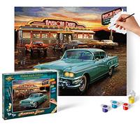 Schipper 609130877 Pintura por números - American Diner - Pinturas para Adultos, Incluye Pinceles y Pinturas acrílicas, 40 x 50 cm