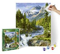 Schipper 609130883 Pintura por números - Montañas Rocosas - Pinturas para adultos, incluye pinceles y pinturas acrílicas, 40 x 50 cm