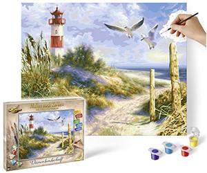 Schipper 609130884 Pintura por números - Paisaje de dunas - Pinturas para adultos, incluye pinceles y pinturas acrílicas, 40 x 50 cm