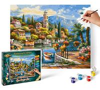 Schipper 609240798 - Pintura por números en el Lago de como, Pinturas para Adultos, Incluye Pinceles y Pinturas acrílicas, 24 x 30 cm