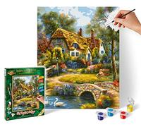 Schipper 609240831 Old English Cottage - Pintura por números para Adultos, Incluye Pinceles y Pinturas acrílicas, 24 x 30 cm