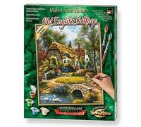 Schipper 609240831 Old English Cottage - Pintura por números para Adultos, Incluye Pinceles y Pinturas acrílicas, 24 x 30 cm
