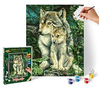 Schipper 609240838 - Pintura por números - Madre Lobo - Pintar imágenes para Adultos, Incluye Pinceles y Pinturas acrílicas, 24 x 30 cm