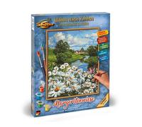 Schipper 609240899 - Pintura por números - Margaritas - Cuadro para adultos, incluye pinceles y pinturas acrílicas, 24 x 30 cm