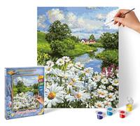 Schipper 609240899 - Pintura por números - Margaritas - Cuadro para adultos, incluye pinceles y pinturas acrílicas, 24 x 30 cm