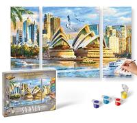 Schipper 609260909 Sydney - Pintura por números para Adultos, Incluye Pinceles y Pinturas acrílicas, tríptico, 50 x 80 cm