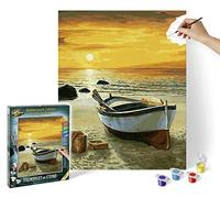 Schipper-Pescado números - Barco de Pesca en la Playa Adultos, Incluye Pinceles y Pinturas acrílicas, 40 x 50 cm, (609130885)