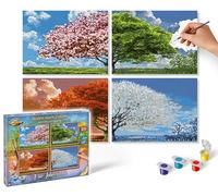 Schipper-Seasons números - Cuatro Estaciones - Cuadros para Adultos, Incluye Pinceles y Pinturas acrílicas, Quattro de 18 x 24 cm, Color [va], Mittel (609340902)