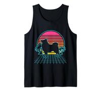 Schipperke Perro Retro Vintage 80s Vaporwave Aesthetic Puppy Camiseta sin Mangas