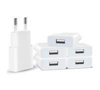 SCHITEC Cargador USB 5V/1A Mini Cargador de Pared USB Adaptador de Corriente Movil para Enchufes USB de Viaje en el hogar para iPhone 12/11/XS/XR,Pad,LG G5,Samsung Galaxy S8,Huawei (Blanco 6pack)
