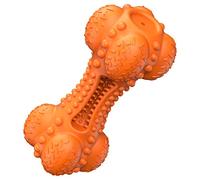 SCHITEC Juguete para Perros Agresivo Masticar De con Chirriador, Juguete Interactivo Indestructible para Masticar con Hueso De Goma para Limpiar Los Dientes, para Perros Medianos,Grandes