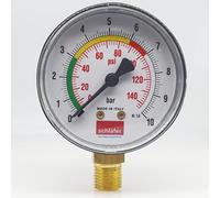 Schläfer 0930168 | Manómetro hidráulico vertical Ø 63 mm, conexión radial 1/4", escala de medida 0-10 bar, para instalaciones térmicas y control de presión de aire y agua