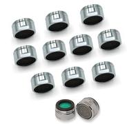 Schläfer 160016 | Aireador grifo universal antical compatible con Neoperl, aireador M24X1, chorro suave Clase Z, caudal 7,5 l/min, acabado latón cromado, paquete de 10 unidades