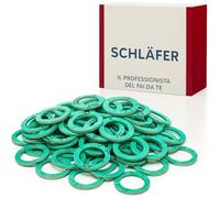 Schläfer 182450 | 50 unidades - Juntas hidráulicas de fibra verdes mixtas 3/8-1/2-3/4-1-1" 1/4, juntas planas para grifos, accesorios de agua potable, calderas, sistemas de calefacción uso sanitario
