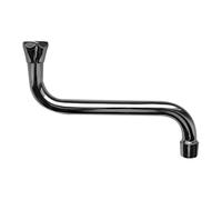 Schläfer 400305 - Caño universal en S de 150 mm para grifo de pared, metal cromado, conector de 3/4", regulador de ahorro de agua compatible con Neoperl, caño de repuesto para batería de pared