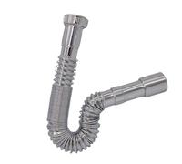 Schläfer 439310 | Sifón universal flexible para lavabo baño y fregadero de cocina, conexión G 1 1/2", compatible con desagües de Ø 32 a 40 mm, tubo de desagüe en S extensible de 360 a 800 mm