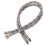 Schläfer 4605007 | Tubo flexible para grifo hembra 3/8", conector para válvula de ángulo bajo lavabo, conexión grifo M10 x 1, longitud del tubo 35 cm, 2 unidades