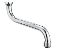 Schläfer Schläfer | Caña de repuesto giratoria para grifo de cocina de pared en S, longitud 25 cm con abrazadera 3/4" (Ø 24,9 mm), compatible con aireador Neoperl antical M22 (incluido)