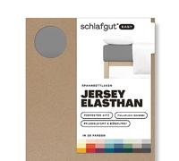 schlafgut Easy Jersey Elastane Fitted Sheet Made of Super Soft Cotton with 5% Elastane, Flexfit Rubber for a Wrinkle-Free fit, Oeko Tex Certified (Grey Mid, XL 180x200cm - 200x220cm)