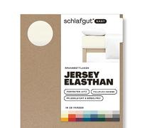schlafgut Easy Jersey Elastane Sábana Bajera de 180x200 a 200x220, de algodón Supersuave con un 5% de Elastano, Certificado Oeko Tex, Yellow Light