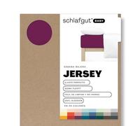 schlafgut Sábana Bajera Easy Jersey de 90x190cm a 100x200cm, 100% algodón,Suave y Transpirable, Cuidado fácil, Certificado Oeko Tex, Purple Deep