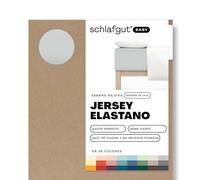 schlafgut Sábana Bajera Easy Jersey Elasthan Boxspring de hasta 40 cm de Altura, de 180x200cm a 200x220cm, 95% algodón y 5% Elastano para un Ajuste sin Arrugas Caber, Grey Light