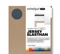 Schlafgut Sábana Bajera Easy Jersey Elasthan Topper de hasta 10 cm de Altura, de 140x200 cm a 160x220 cm, 95% algodón y 5% Elastano, Grey Deep