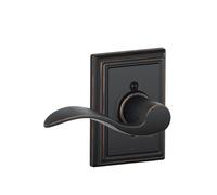 SCHLAGE Accent Lever with Addison Trim Non-Turning Lock in Aged Bronze - Left Handed - F170 ACC 716 ADD LH