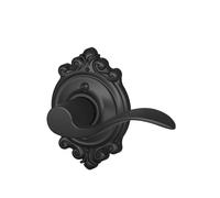 SCHLAGE Accent Lever with Brookshire Trim Non-Turning Lock in Matte Black - Right Handed