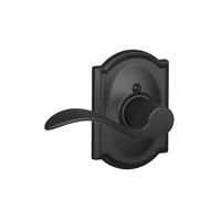 SCHLAGE Accent Lever with Camelot Trim Non-Turning Lock in Matte Black - Left Handed - F170 ACC 622 CAM LH