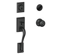 SCHLAGE Addison - Juego de manijas de palanca de un solo cilindro y perilla georgiana, negro mate (F60 ADD 622 GEO) Lock Company