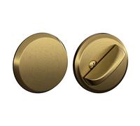 Schlage B81 - Cerrojo residencial de una sola cara con giro de pulgar y borde exterior Pl, latón antiguo