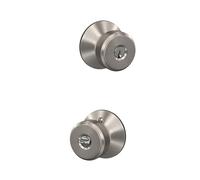 SCHLAGE Bowery entrada Lock pomo | Pomo de puerta de entrada con llave y cierre de botón giratorio, fácil de instalar, seguridad y durabilidad certificadas