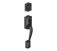 SCHLAGE F92-CAM Camelot Dummy Exterior Handleset from the F-Series, Matte Black by Lock Company