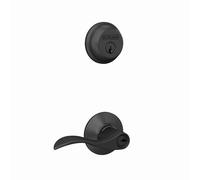 Schlage FB50N G Acc 622 - Cerradura de puerta de un solo cilindro y palanca de entrada con llave, color negro mate