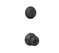 SCHLAGE FB50NGPLY622 - Cerrojo de seguridad y perilla Plymouth de 1 lado, la más alta seguridad residencial, cerradura de entrada con llave, negro mate